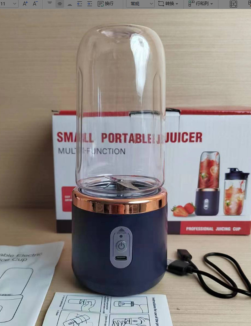 6Blade Portable Blender Mini Juicer Cup Extractor Smoothie USB Charging Fruit Squeezer Blender Food Mixer Ice Crusher Portable Juicer Machine